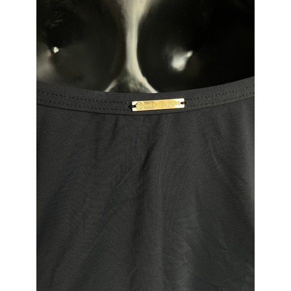 Michael Kors Mio One Piece Flutter Front Bandeau Swimsuit Women's 8 Black Ruffle - Picture 9 of 10